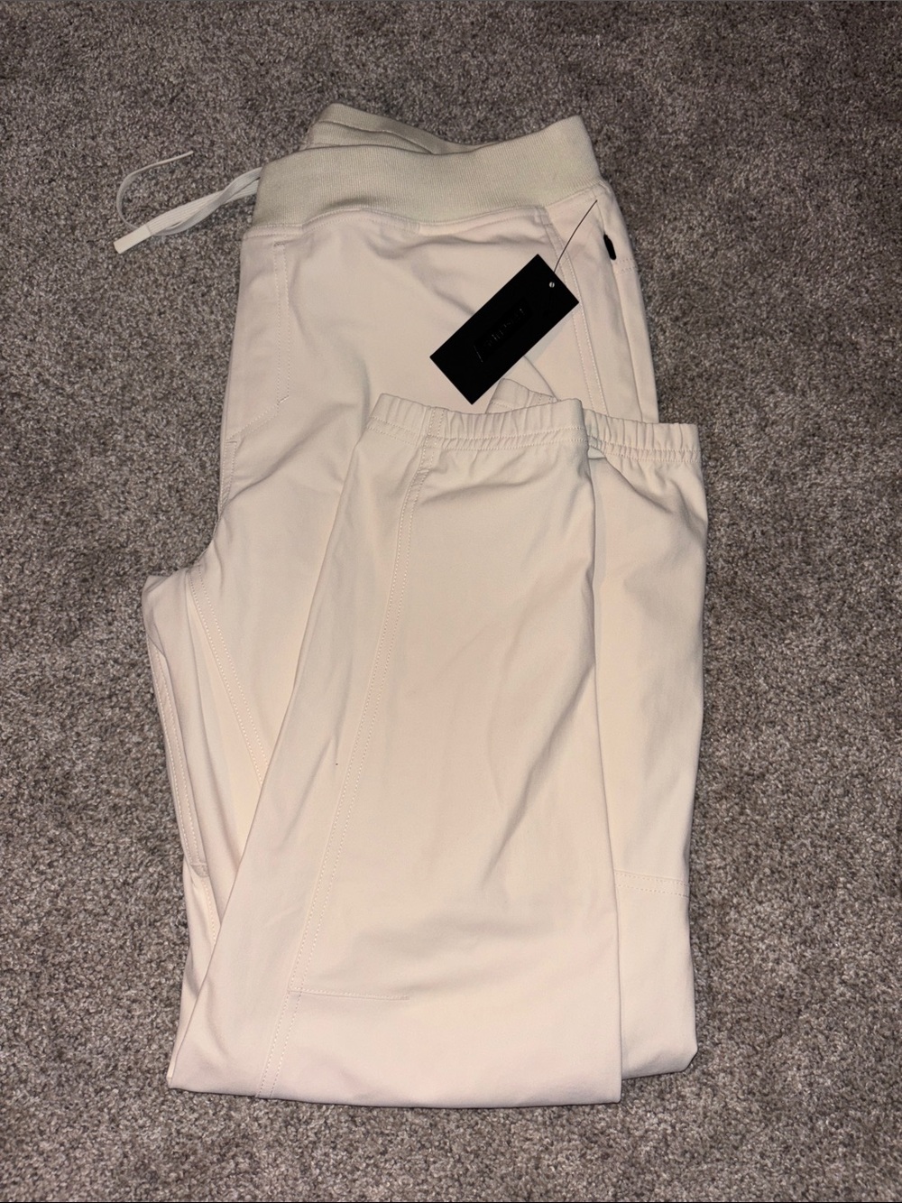 Men's Cream Slim-Fit Performance Joggers